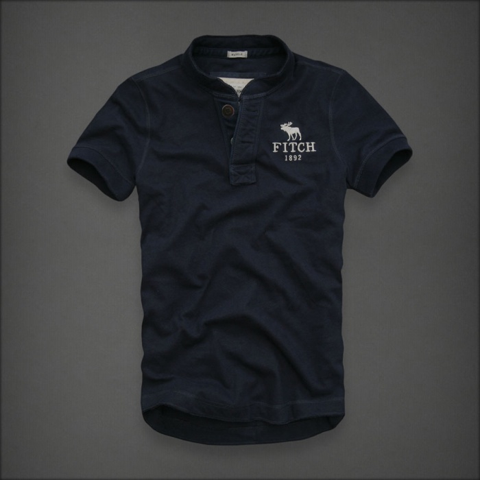 Abercrombie Fitch Hombres Ponte de pie de cuello Corto Remera AF5759